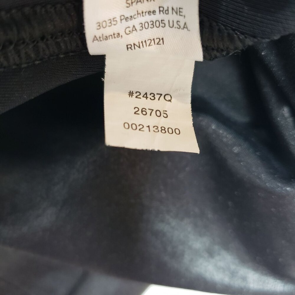 Spanx Faux Leather Leggings Womens Small Black Shaping Pull On - Picture 7 of 7